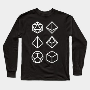 Polyhedral Dice Icons RPG D20 Long Sleeve T-Shirt